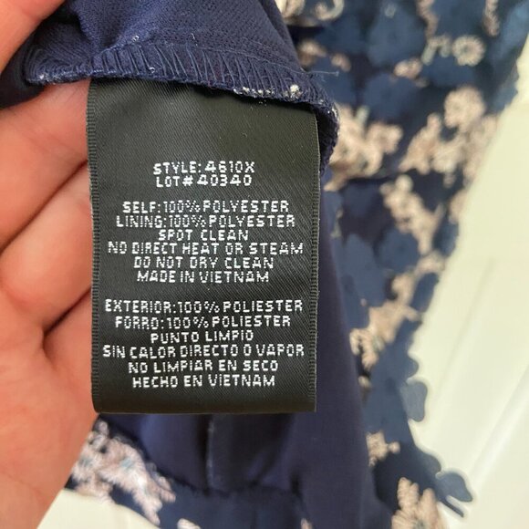 NWOT Xscape Blue Floral Applique Embroidered Formal Cocktail Dress Size 8 - Picture 13 of 13